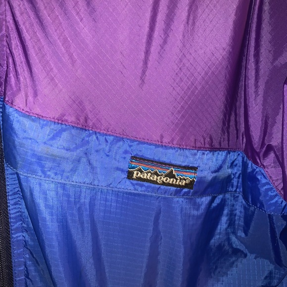 Patagonia Vintage 80s Two Tone Windbreaker Jacket Blue Purple Full Zip Medium - Picture 4 of 7